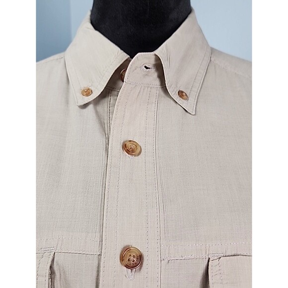 Orvis Mens Medium Long Sleeve Khaki Fishing Shirt Mesh Lined Vented Back - Picture 4 of 16